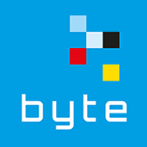 Pixellogo mit Schriftzug byte