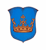 Wappen des Marktes Kraiburg a.Inn; In Blau eine goldene Krone.