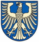 LogoWappen der kreisfreien Stadt Schweinfurt; In Blau ein silberner Adler.