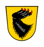 LogoWappen der Gemeinde Mengkofen; In Gold eine rot bewehrte schwarze Bärentatze.