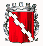 LogoWappen des Marktes Ortenburg; In Rot ein gegenästiger silberner Schrägbalken.